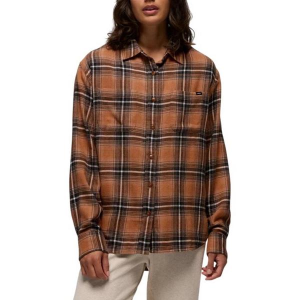 Women's prAna Cabin Core Long Sleeve Flannel XSmall Tawny