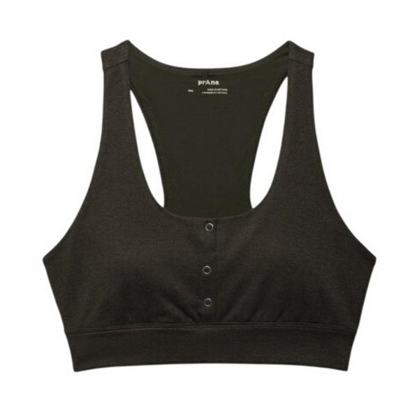 Women's prAna Heavana Henley Sports Bra XSmall Nori Heather