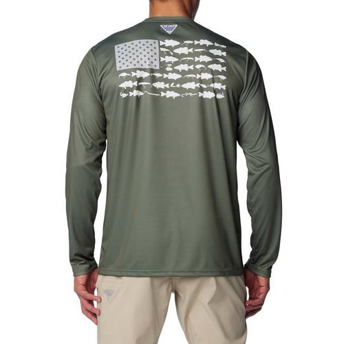 Men's Columbia PFG Terminal Tackle Fish Flag Long Sleeve T-Shirt - Primary Image