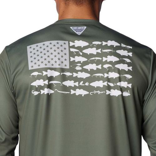 Men's Columbia PFG Terminal Tackle Fish Flag Long Sleeve T-Shirt - Primary Image