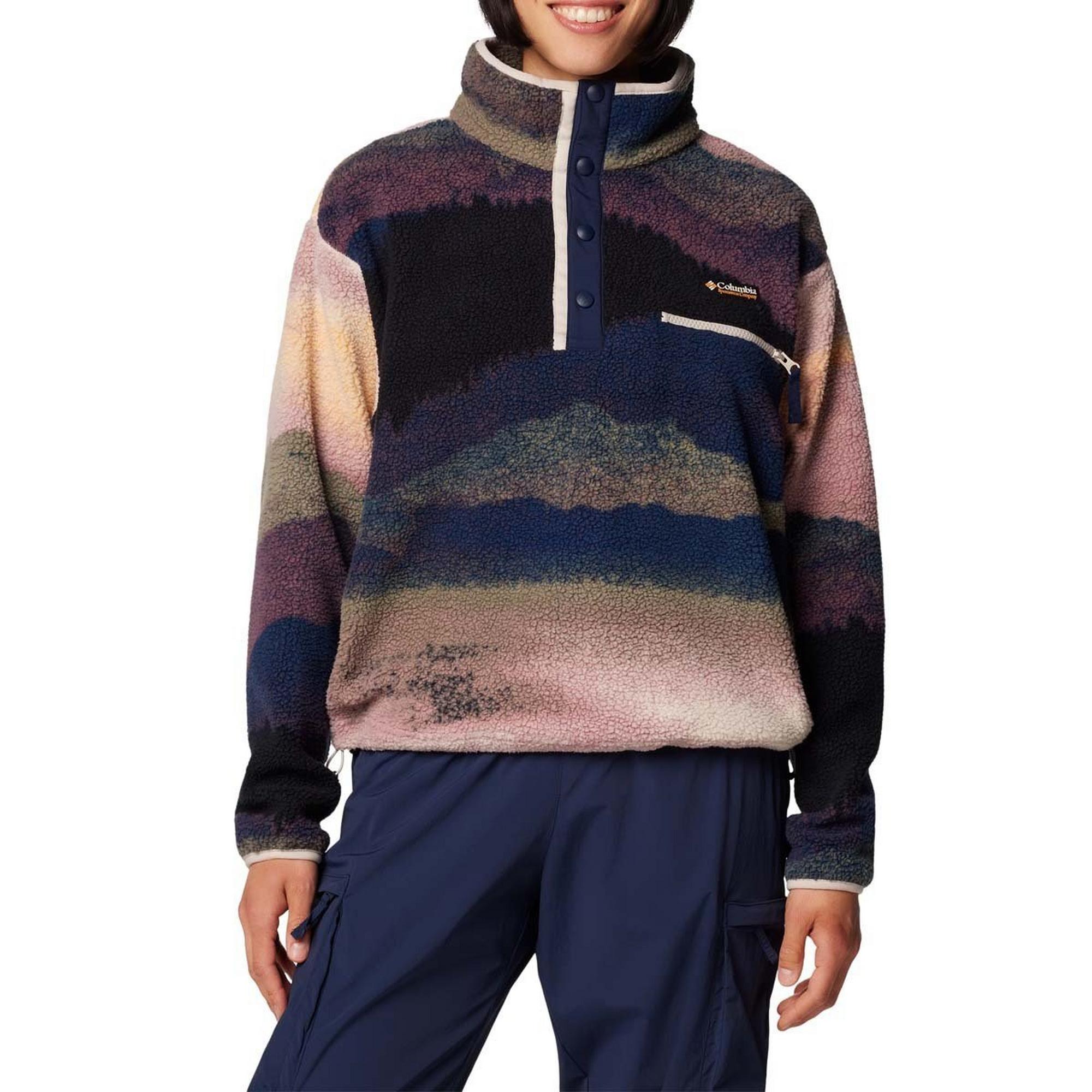 Women's Columbia Helvetia II Printed Crop 1/4 Snap Fleece Pullover