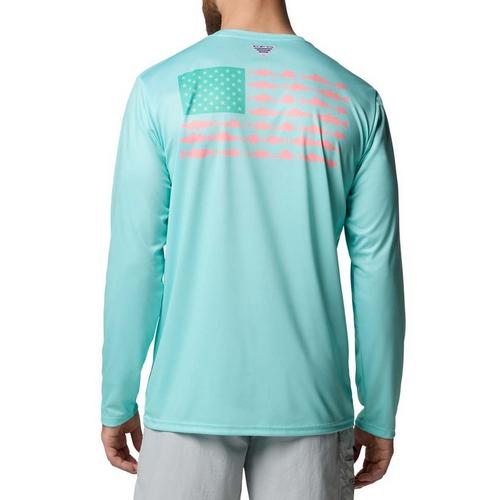 Men's Columbia PFG Terminal Tackle Fish Flag Long Sleeve T-Shirt - Primary Image