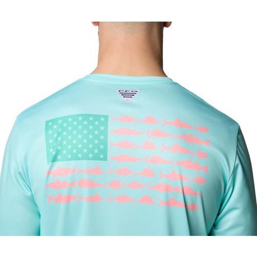 Men's Columbia PFG Terminal Tackle Fish Flag Long Sleeve T-Shirt - Primary Image