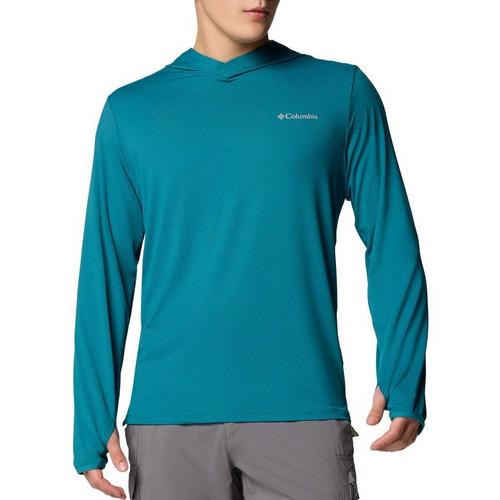 Men's Columbia Tech Trail Utility Long Sleeve Hooded T-Shirt - Primary Image