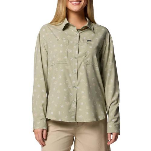 Women's Columbia Silver Ridge Utility Patterned Long Sleeve Button Up Shirt - Primary Image