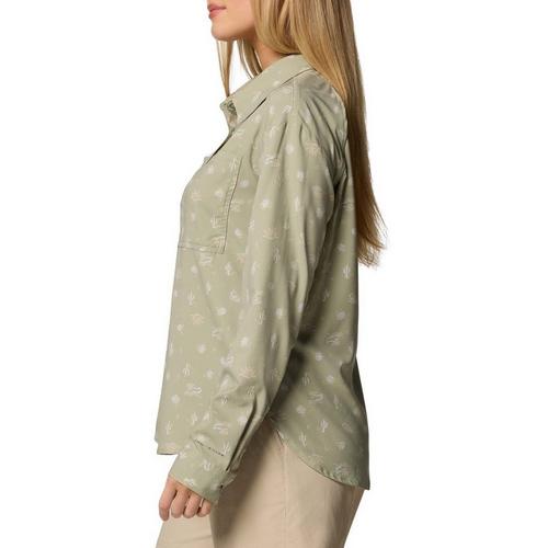 Women's Columbia Silver Ridge Utility Patterned Long Sleeve Button Up Shirt - Primary Image