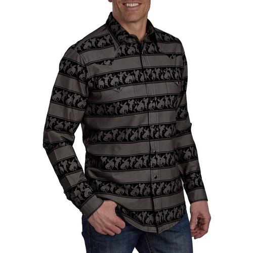 Men's Roper 2117 Horizontal Rodeo Stripe Long Sleeve Button Up Shirt - Primary Image