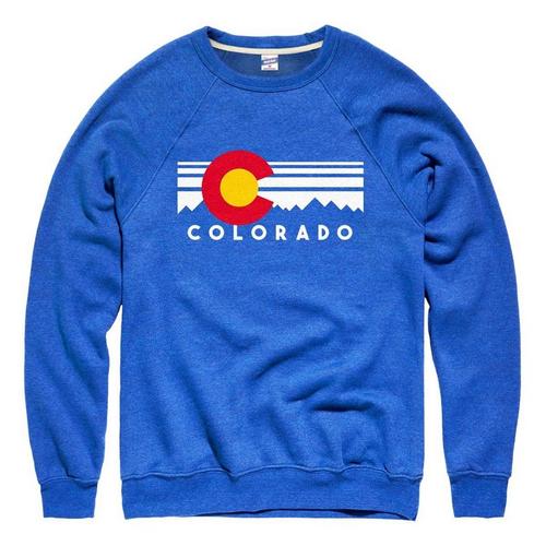 Men's Charlie Hustle Colorado Flag Royal Blue Crewneck Sweatshirt - Primary Image