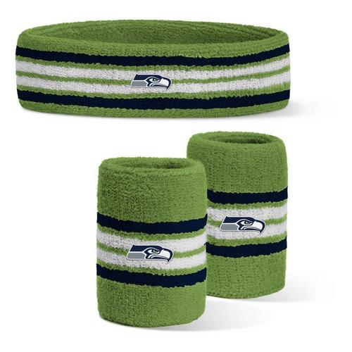 For Bare Feet Kids' Seattle Seahawks 4 Stripe Headband & Wristband Set - Primary Image
