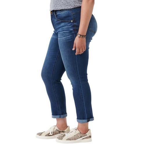 Women's Democracy Plus Size "Ab"solution Cuffed Curvy Girlfriend Jeans - Primary Image