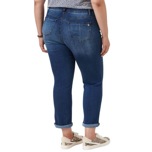 Women's Democracy Plus Size "Ab"solution Cuffed Curvy Girlfriend Jeans - Primary Image