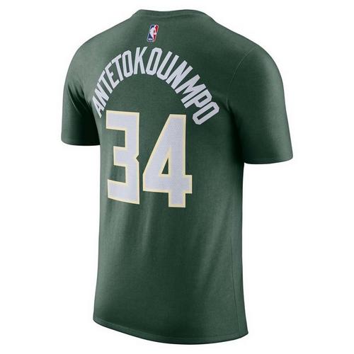 Nike Milwaukee Bucks Giannis Antetokounmpo #34 Icon Edition Name & Number T-Shirt - Primary Image