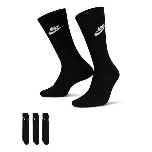 Nike Everyday Essential 3 Pack Crew Socks Medium Black 3 Pack