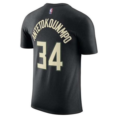 Nike Milwaukee Bucks Giannis Antetokounmpo #34 Statement Name & Number T-Shirt - Primary Image