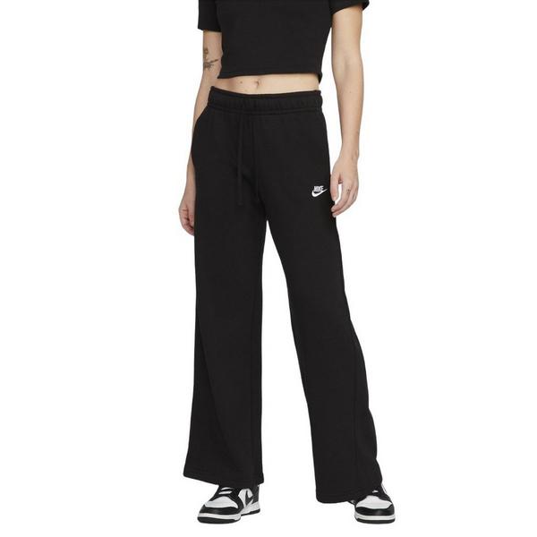 Women's Nike Sportswear Club Fleece Wide Leg Sweatpants Large Black/White Regular