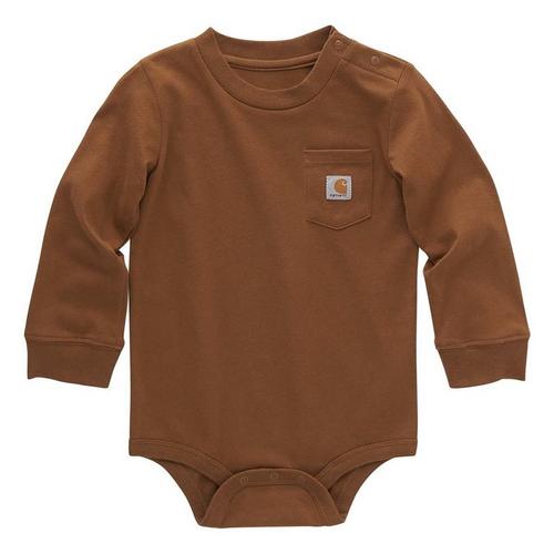 Baby Carhartt Pocket Long Sleeve Onesie - Primary Image