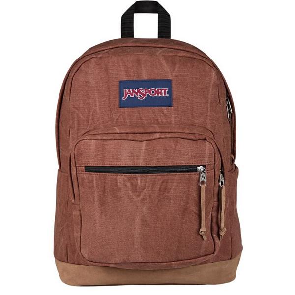 JanSport Right Expressions Backpack Aged Canvas Brown