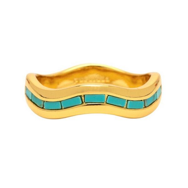 Women's Pura Vida Turquoise Tides Ring 5 Gold