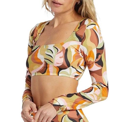 Women's Billabong Return To Paradise Crop Swim Rashguard - Primary Image