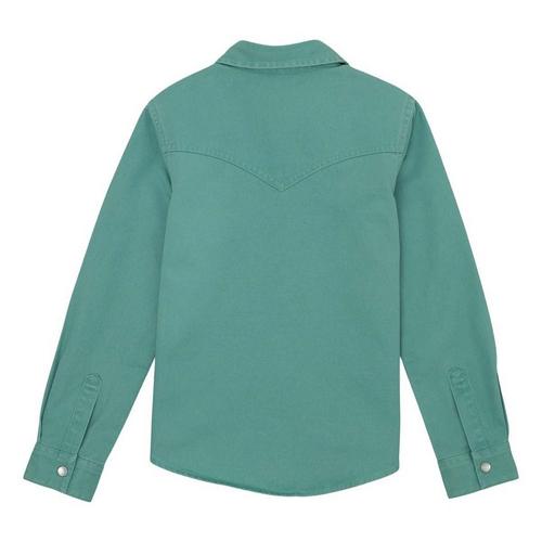 Girls' Wrangler Solid Western Long Sleeve Button Up Shirt - Primary Image
