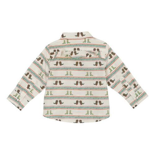 Toddler Girls' Wrangler Western Boots Long Sleeve Button Up Shirt - Primary Image