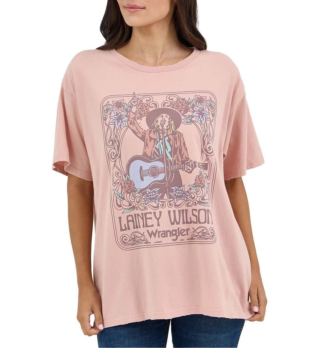 Women's Wrangler® Lainey Wilson Oversized Band Tee in Misty Rose