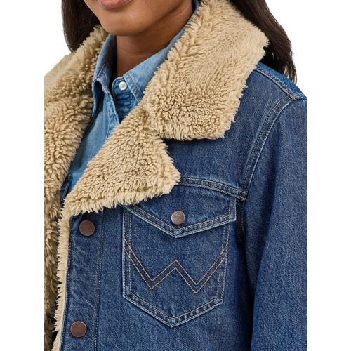 Women's Wrangler Western Sherpa Lined Denim Jacket - Primary Image
