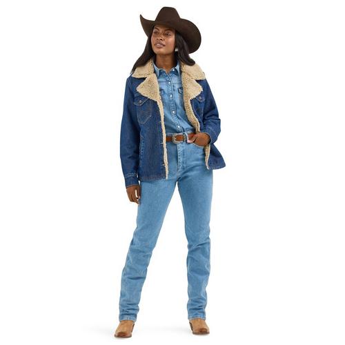 Women's Wrangler Western Sherpa Lined Denim Jacket - Primary Image