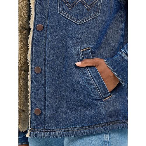 Women's Wrangler Western Sherpa Lined Denim Jacket - Primary Image