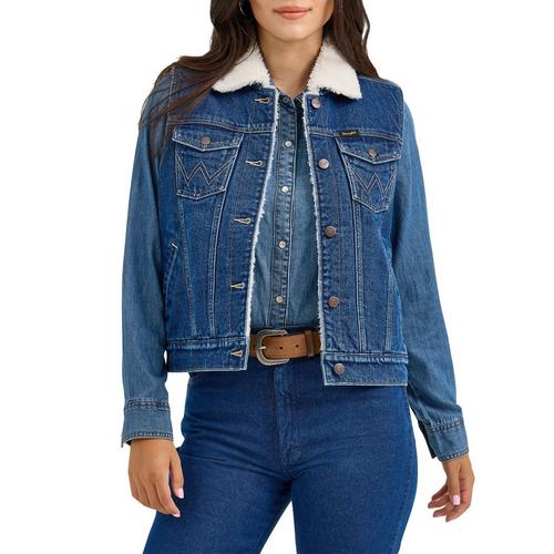 Women's Wrangler Sherpa Lined Denim Vest - Primary Image