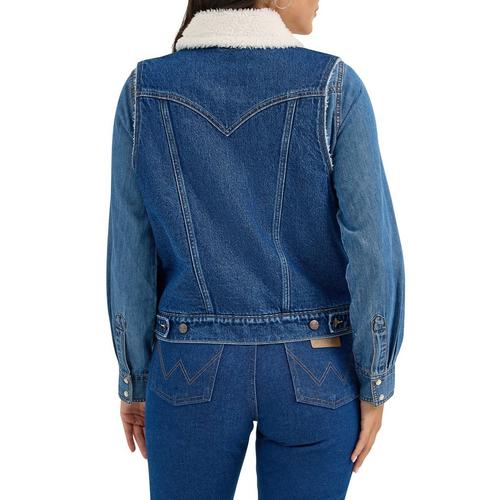 Women's Wrangler Sherpa Lined Denim Vest - Primary Image