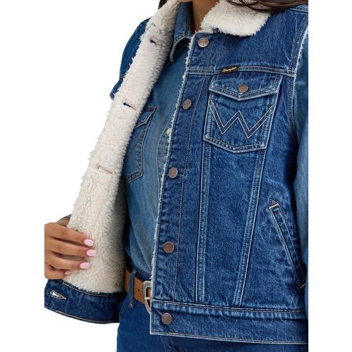 Women's Wrangler Sherpa Lined Denim Vest - Primary Image