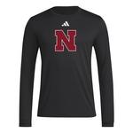 adidas Nebraska Cornhuskers Logo Long Sleeve T-Shirt - Thumbnail 1 of 2