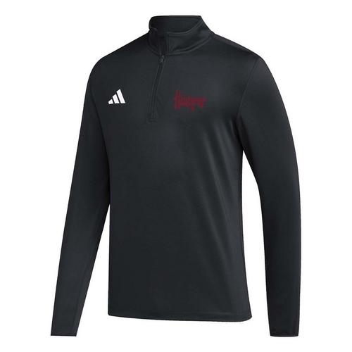 adidas Nebraska Cornhuskers Golf Script Long Sleeve 1/4 Zip - Primary Image