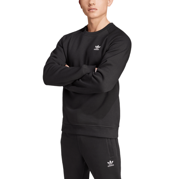 Men's adidas Trefoil Essentials Crewneck Sweatshirt Large Black