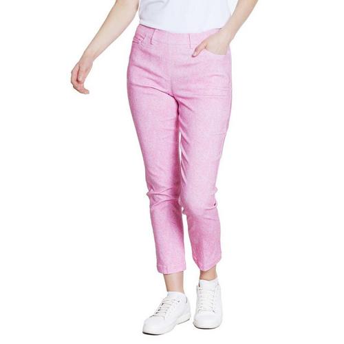 Women's Slimsation by Sport Haley Print Pull-on Crop Chino & Khaki,Travel & Commute Golf Pants - Primary Image