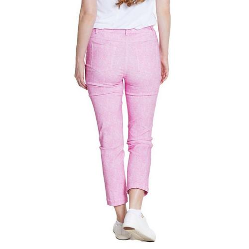 Women's Slimsation by Sport Haley Print Pull-on Crop Chino & Khaki,Travel & Commute Golf Pants - Primary Image