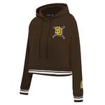 Pro Standard Women's San Diego Padres Mash Up Rib Fleece Cropped Hoodie - Thumbnail 1 of 2