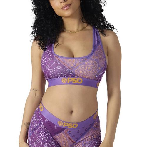 Women's PSD Plum Bandana Sports Bra - Primary Image
