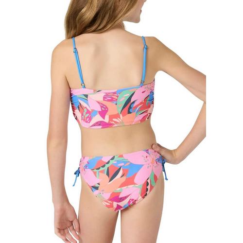 Girls' O'Neill Cabana Floral Ruched Bralette Swim Bikini Set - Primary Image