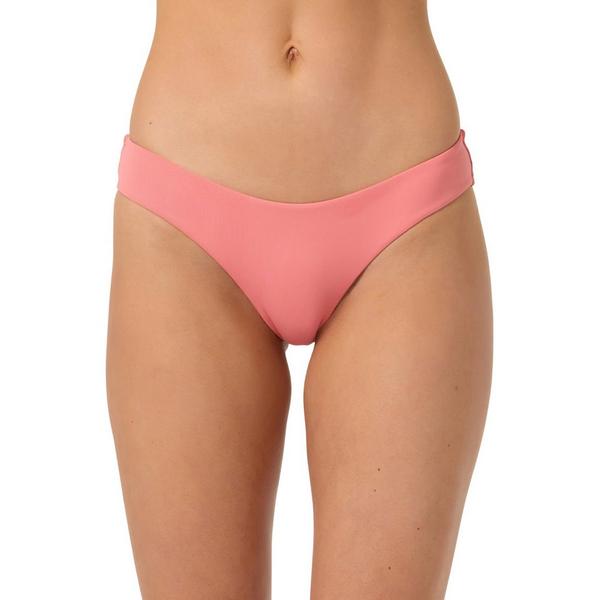 Women's O'Neill Saltwater Solids Blue Lagoon Swim Bottoms Juniors Large Shell Pink