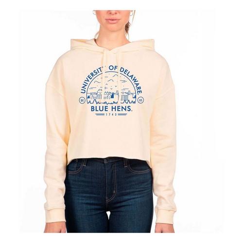 USCAPE Women's Delaware Fighting Blue Hens Voyager Crop Hoodie - Primary Image