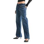Women's Just Black Denim Studded Baggy Straight Jeans - Thumbnail 2 of 5