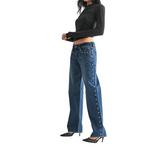 Women's Just Black Denim Studded Baggy Straight Jeans - Thumbnail 4 of 5