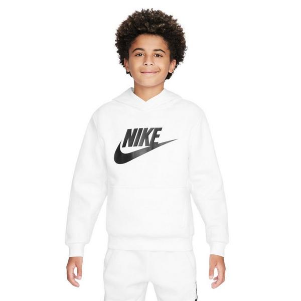 Kids' Nike Sportswear Club Fleece HBR Logo Hoodie Small White/Black