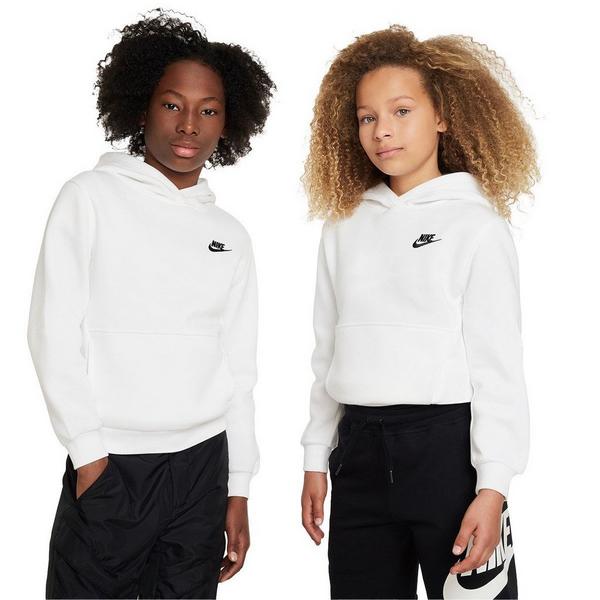 Kids' Nike Sportswear Club Fleece Hoodie XSmall White/Black