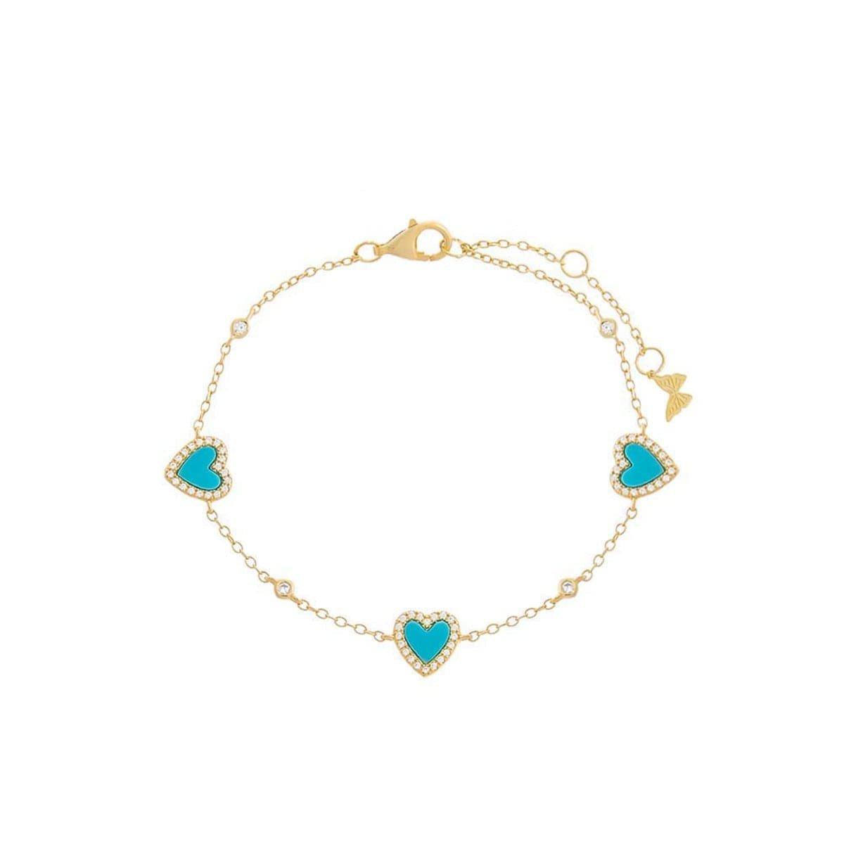 By Adina Eden Pavé Multi Heart Stone Bracelet Bracelet | SCHEELS.com