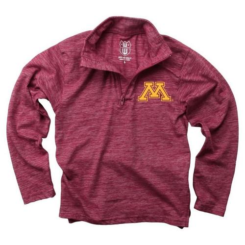 Wes and Willy Kids Minnesota Golden Gophers Yarn 1/4 Zip - Primary Image