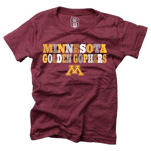 Wes and Willy Kids' Minnesota Golden Gophers Mismatch Basic T-Shirt - Primary Image
