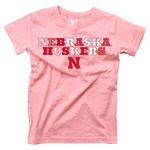 Wes and Willy Baby Girls' Nebraska Cornhuskers Pink Basic Logo T-Shirt - Thumbnail 1 of 3